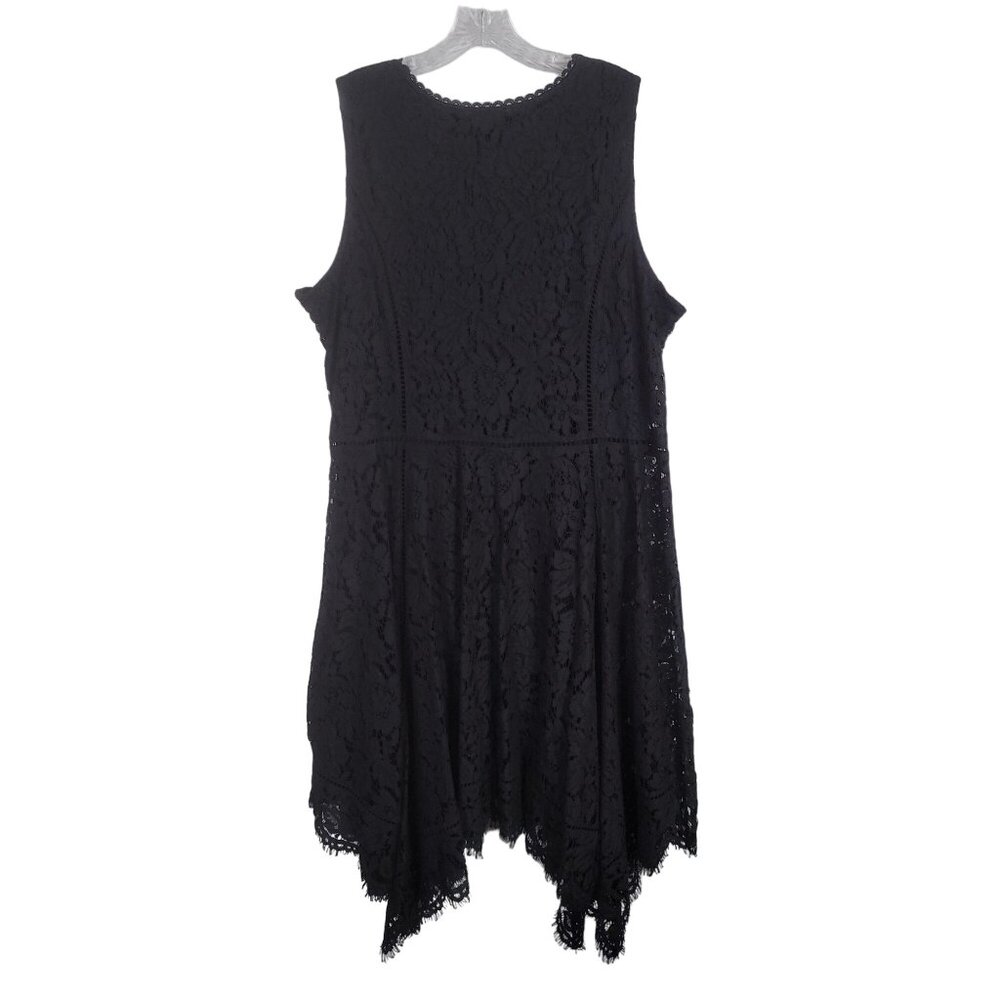 Isaac Mizrahi Live! Size XL Dress Lace WhimsiGoth Witchy Handkerchief Hem Flared - Picture 2 of 11